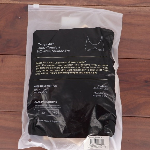 Truekind Daily Comfort Wireless Shaper Bra Women 4XL Nude Stretch Full Coverage - Picture 3 of 4